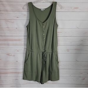 Heartloom Green Sleeveless Romper Casual Jumpsuit Size Medium
